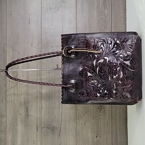 Patricia Nash Dark Brown Embossed Tote